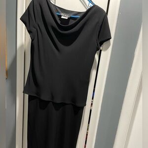 SL Fashions Elegant Black Midi Dress